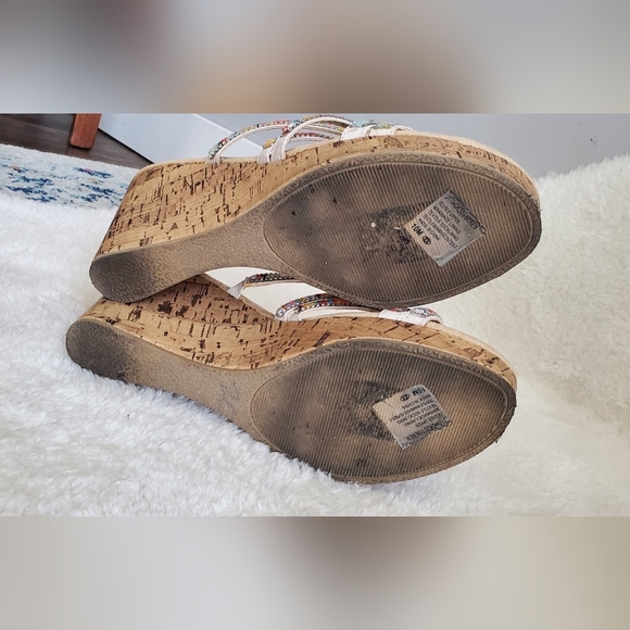 Jellypop Colorful Beaded Wedge Sandals. womens size 10M. EUC - Picture 6 of 7